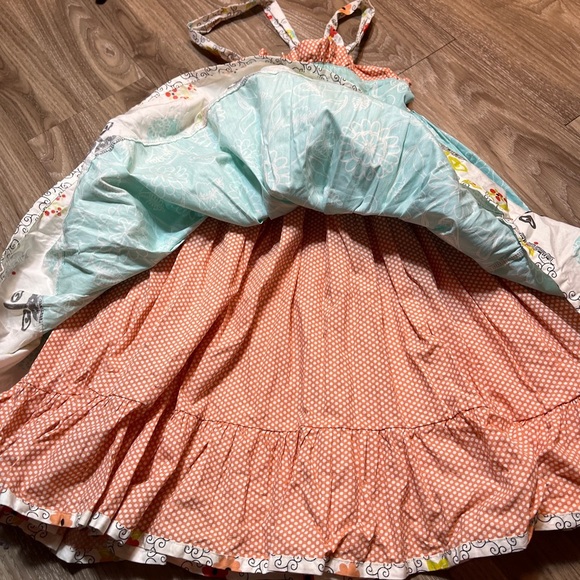 Jelly The Pug Blue and Orange Pleated Sundress 6X - Picture 2 of 6